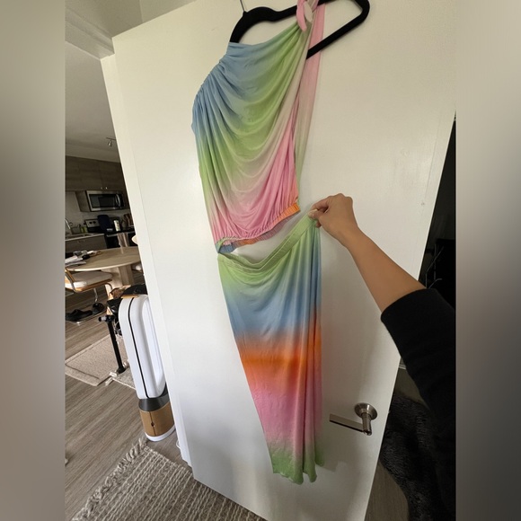 Nwt Siedres safiya asymmetrical cut out jersey multi color dress size 36 - Picture 12 of 14